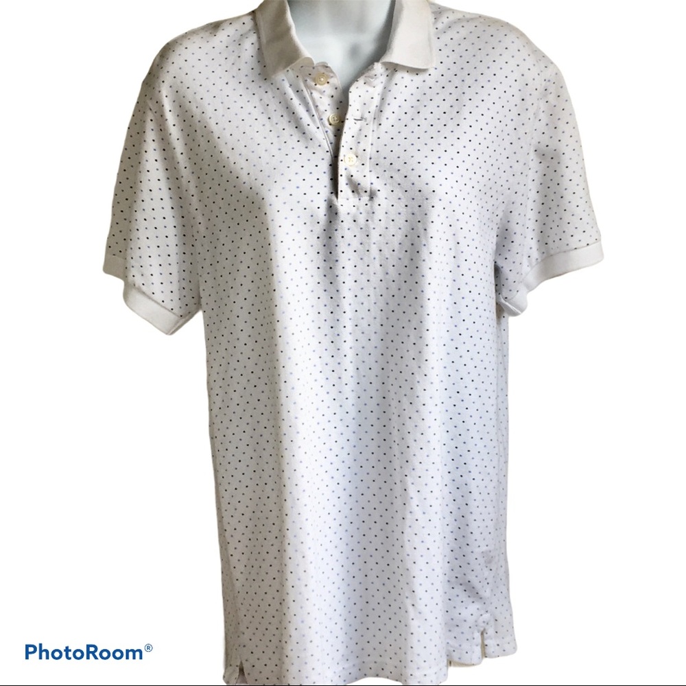 Old Navy Polo Shirt with Blue and Gray Polka Dots